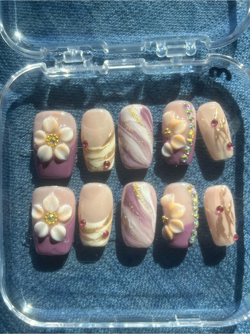 Mini Coffin - Handmade Artisan Press On Nails